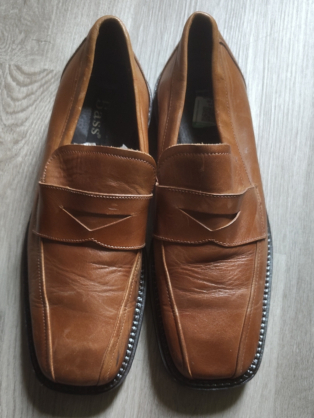 🔥Bass Cognac Brown Leather Penny Loafers Unisex Men's Sz 10, Ladies Sz 11.5
